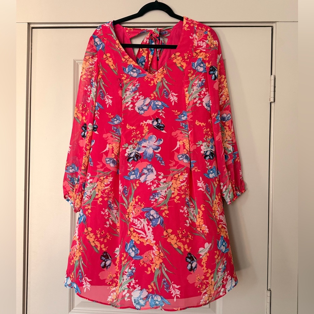 INC International Concepts Bright Pink Floral Dress